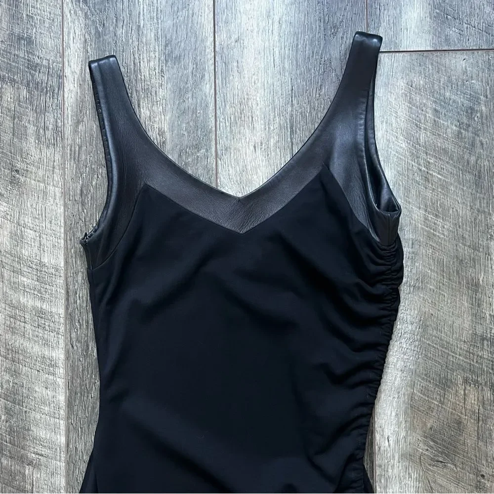 Vintage David Rodriguez Stunning Black Formal Dress Ruched Side Asymmetrical Hem - Picture 8 of 12